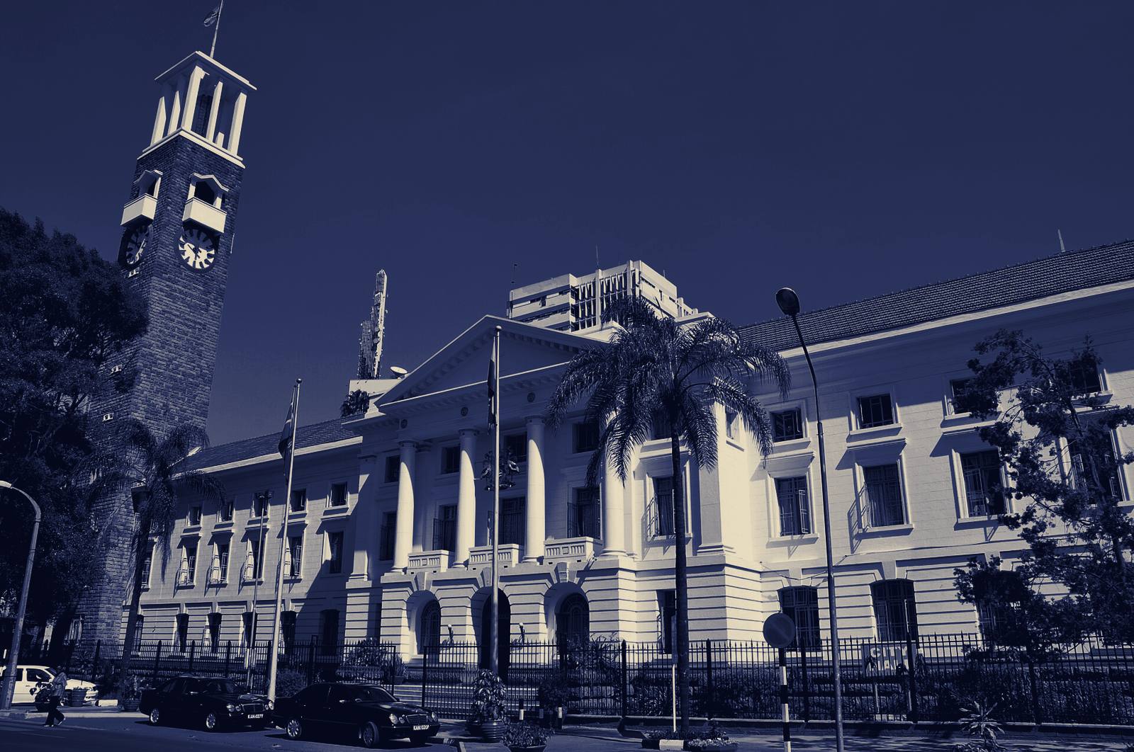 Nairobi City Hall and its clock tower